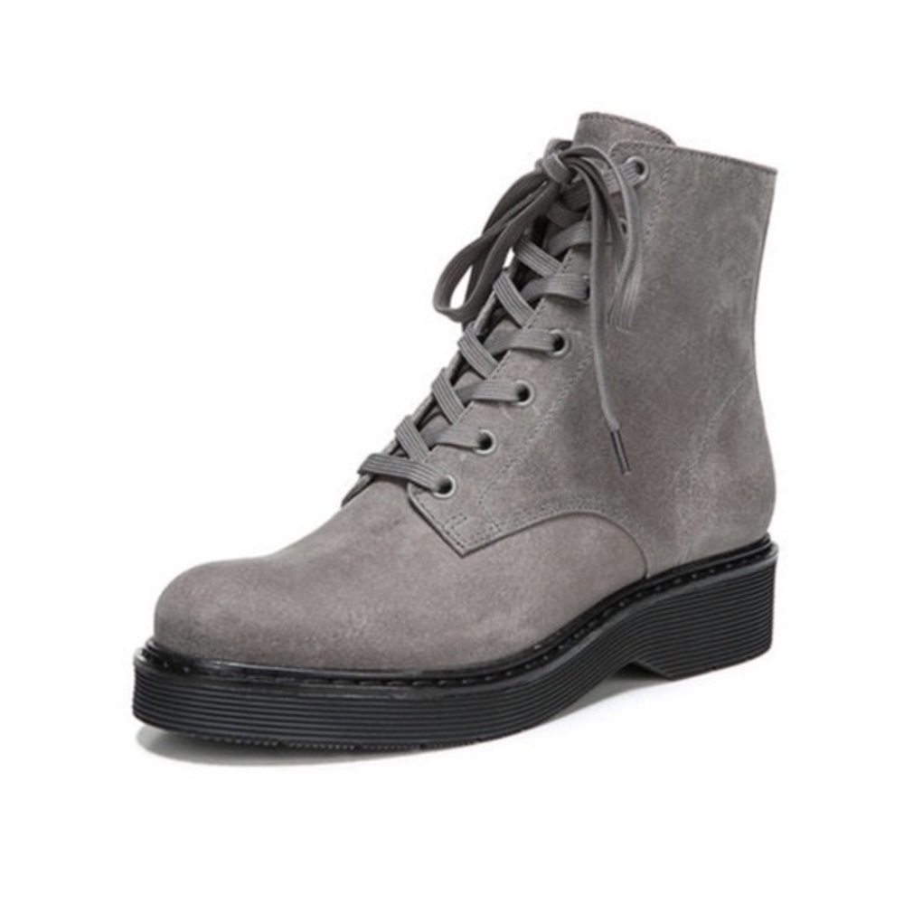 Vince. Monastir Lace up Grey Moto Combat Boots Size 8